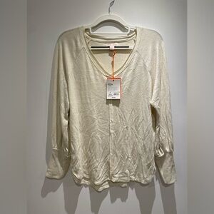 Knox Rose Off-White Button Down Blouse